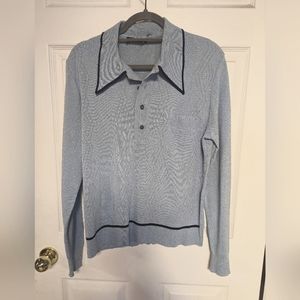 Vintage Men's Lightweight Polyknit 1/4 button Pullover Sweater